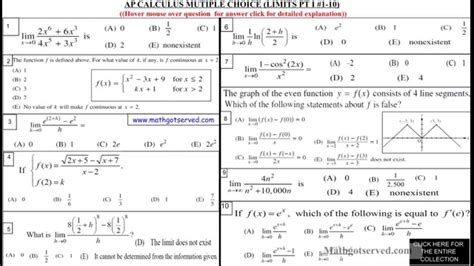 10 Essential Questions For Ap Calculus Ab Sample Exam