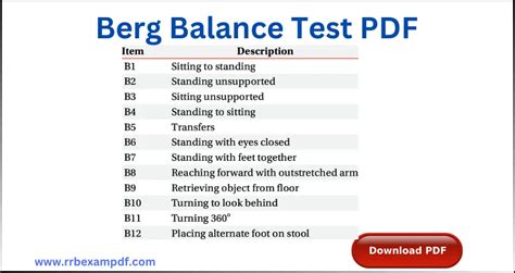 5 Essential Berg Balance Assessment Pdf Tools