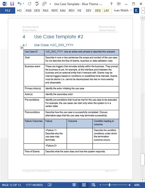 5 Essential Use Case Templates In Microsoft Word