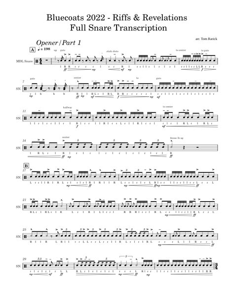 5 Key Differences In Bluecoats Snare Sheet Music