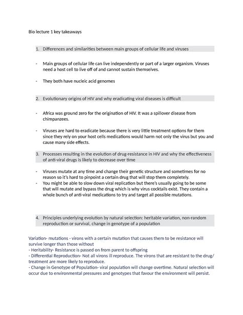 5 Key Takeaways From Bio-102a Session 2 Discussion