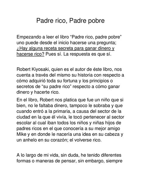 5 Lessons From Padre Rico Padre Pobre Pdf