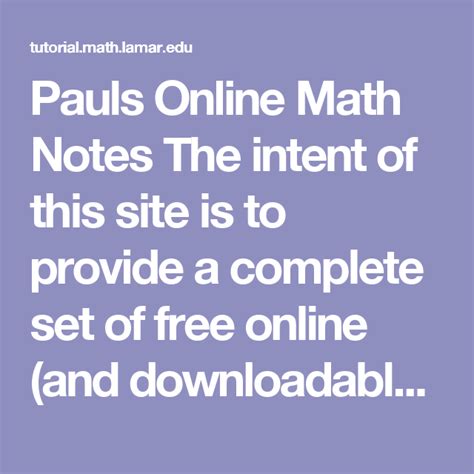 5 Ways Pauls Online Math Notes Can Help You