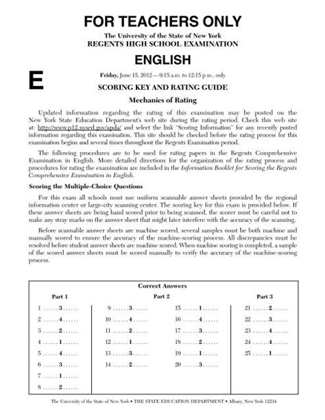 5 Ways To Fill Out Blank Regents Answer Key