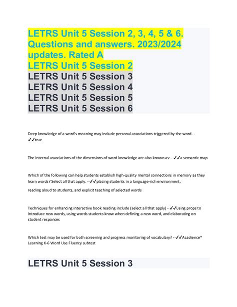 5 Ways To Master Letrs Unit 8 Session 6