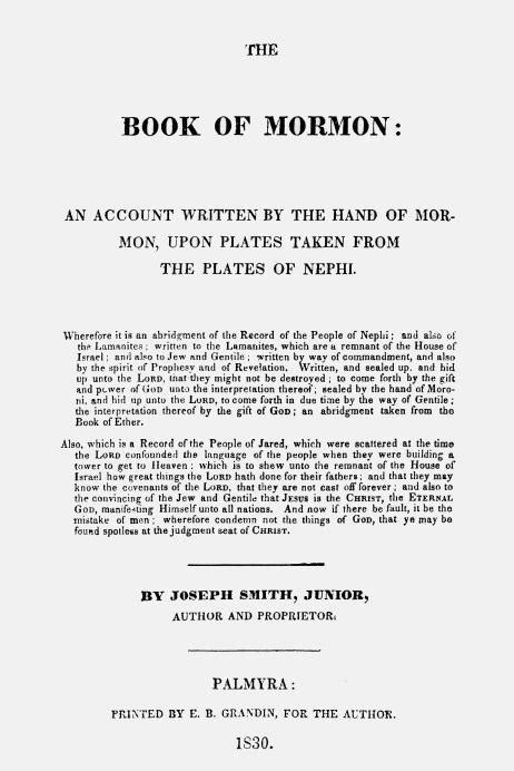 6 Facts About The Book Of Mormon Title Page