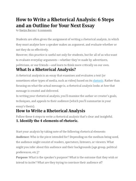 6 Steps To Ace A Rhetorical Analysis Essay