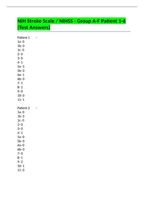 7 Essential Nihss Level 1 Answers