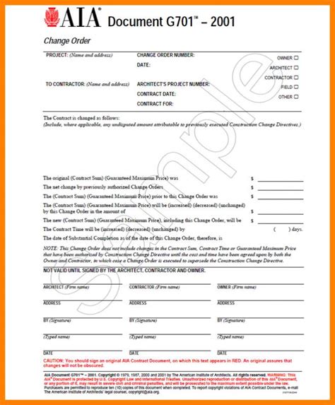 Aia Change Order Form: Streamline Your Construction Projects