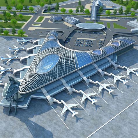 Airport 3d Model Design And Visualization Techniques