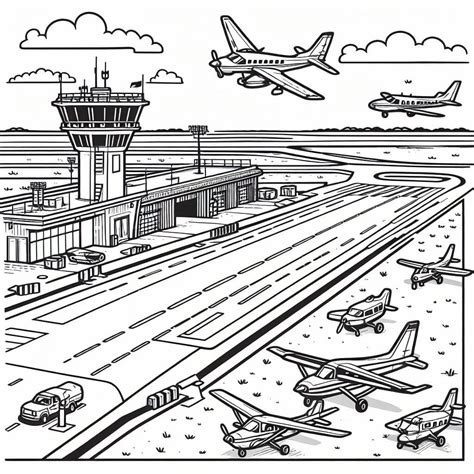 Airport Coloring Pages For Kids Free Printable Fun