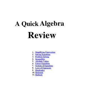 Algebra 2 Review For Hood College Success