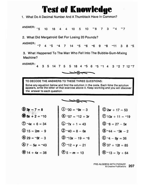 Algebra With Pizzazz Answer Key Made Easy