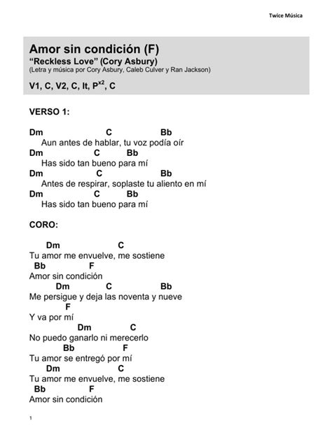 Amor Sin CondicióN Acordes Para Guitarra Y Piano