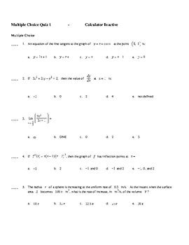 Ap Calc Ab Multiple Choice Questions And Study Guide