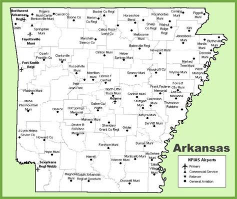 Arkansas Airports Map: Locations And Details