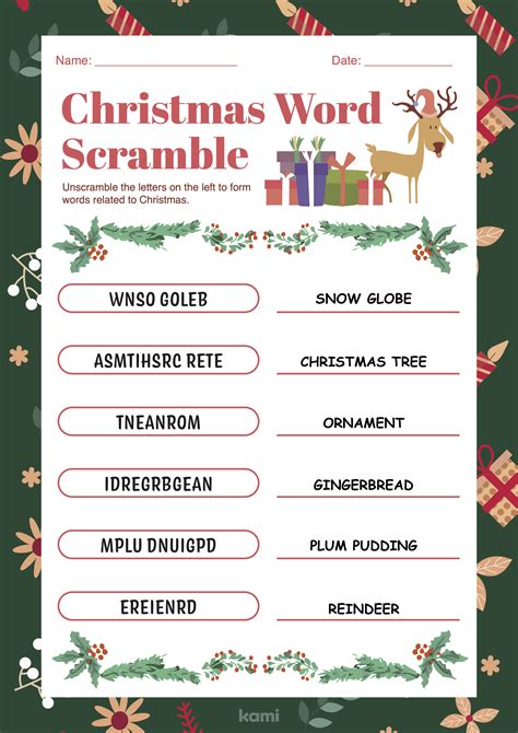 Christmas Word Scramble Answers Revealed Instantly