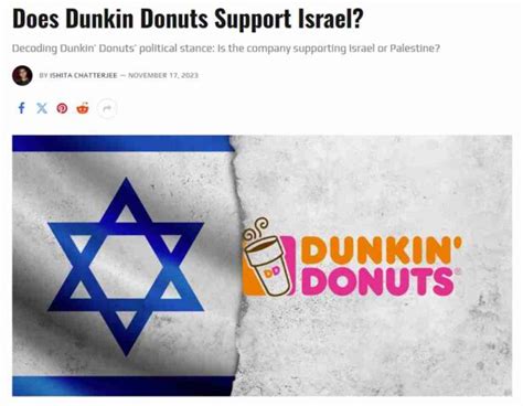 Does Dunkin Donuts Support Israels Causes And Policies