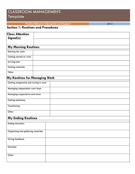 Effective Classroom Management Plan Template For Teachers