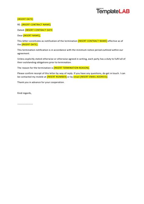 Employee Termination Letter Sample Pdf Template