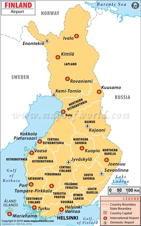 Finlands 5 Main Airports On The Map