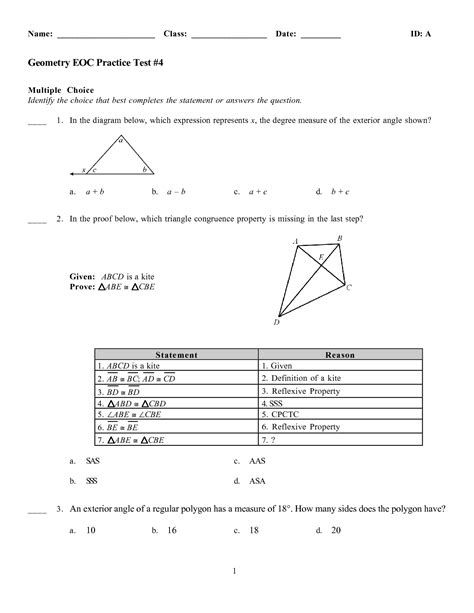 Geometry Eoc Practice Test: Prepare With Confidence