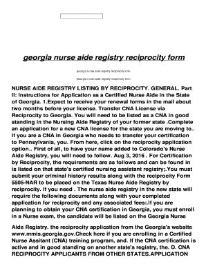 Georgia Nurse Aide Registry: Requirements And Certification