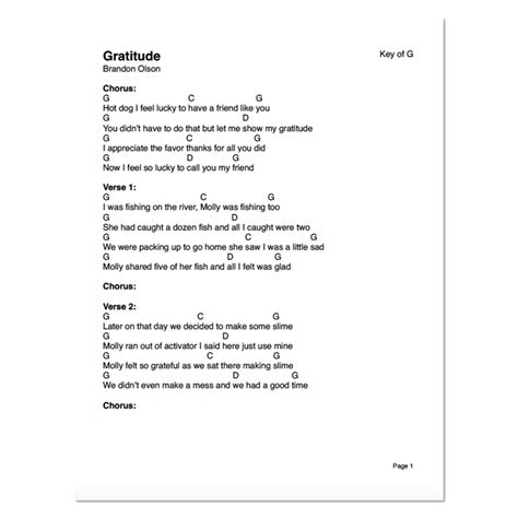 Gratitude Chords In Key Of G Made Easy