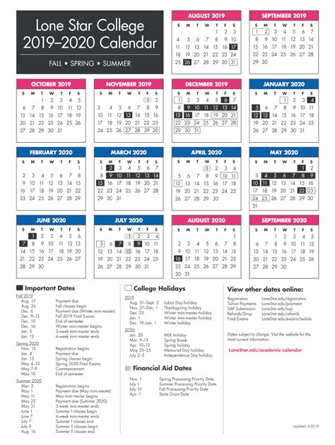 Lone Star College Academic Calendar Overview