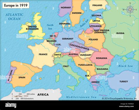 Map Of Europe After World War I 1919