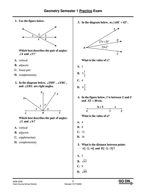 Mastering End Of Semester Geometry B: Key Concepts Review