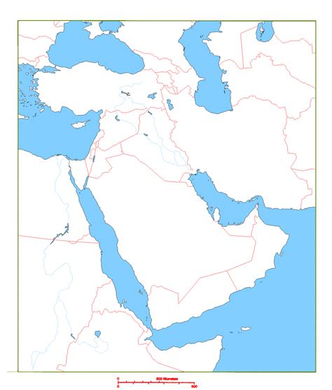 Middle East Map Printable Blank Template Download