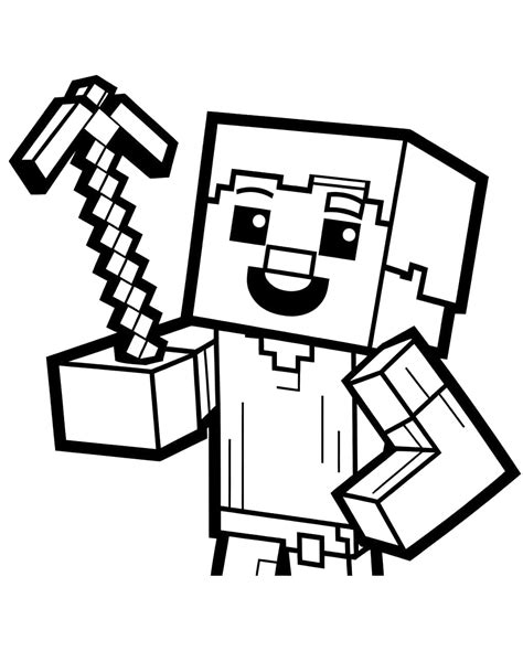 Minecraft Colouring Pages Steve Free Printable Fun