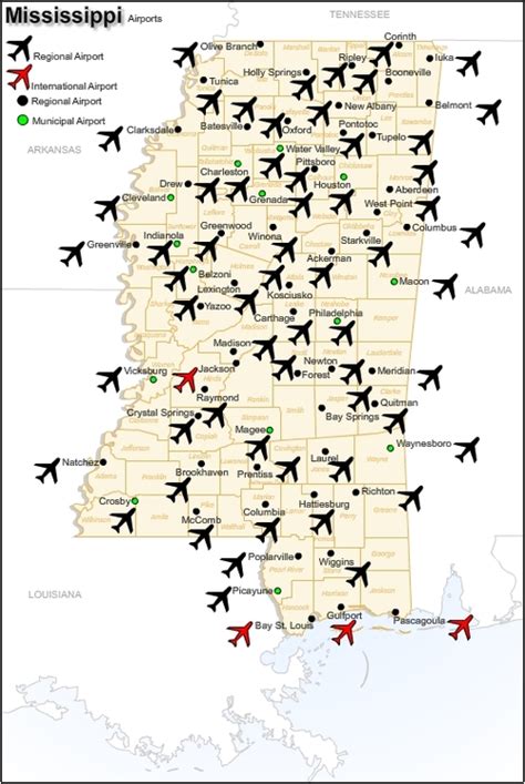 Mississippi Airports Map: Explore The States Aviation Hubs