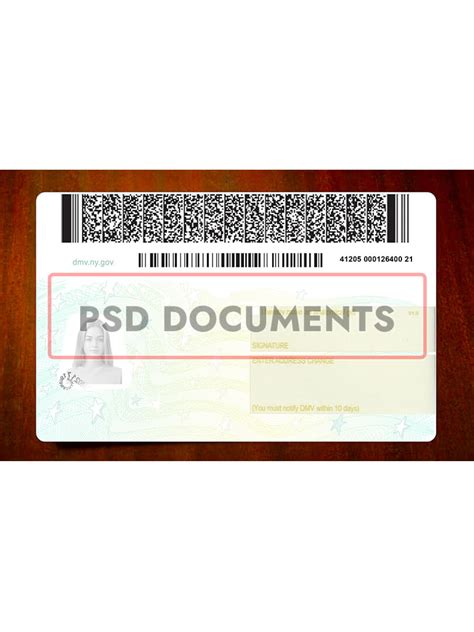 New York State Driving License Psd Template