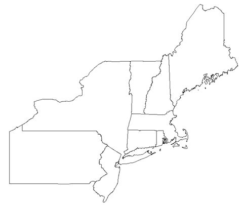 Northeast Region Blank Us Map Printable Template