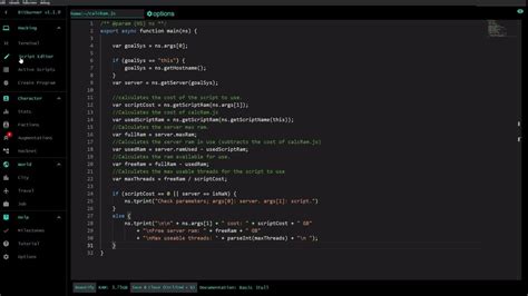 Optimizing Server Performance With Max Ram In Bitburner