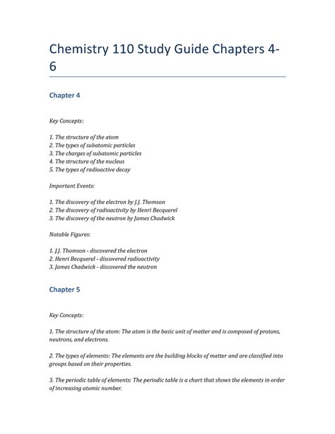 Penn State Chemistry 110 Study Guide And Course Overview