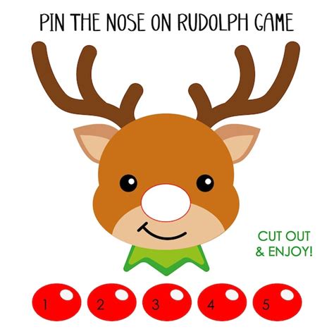 Pin The Nose On Rudolph Game For Kids