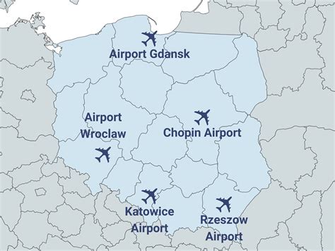 Polands Major Airports Map Locations