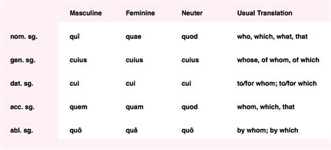 Qui Quae Quod Chart: Unlocking Latin Grammar Simplified