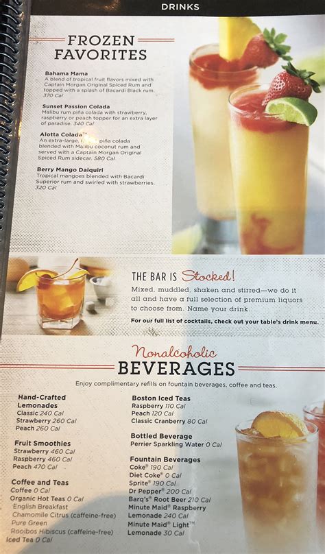 Red Lobster Beverages Menu: Drinks To Pair With Seafood