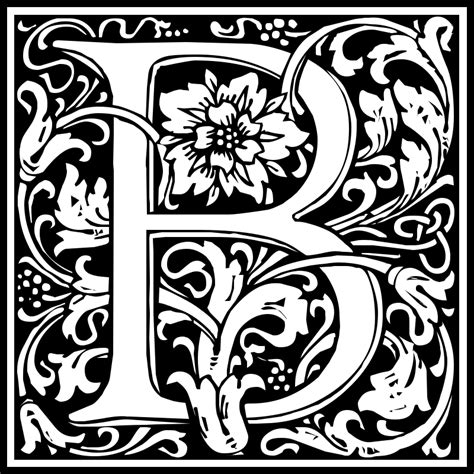 Romanesque Style Illuminated Letter B Designs