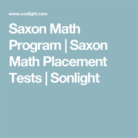 Saxon Math Placement Test Guide For Homeschoolers