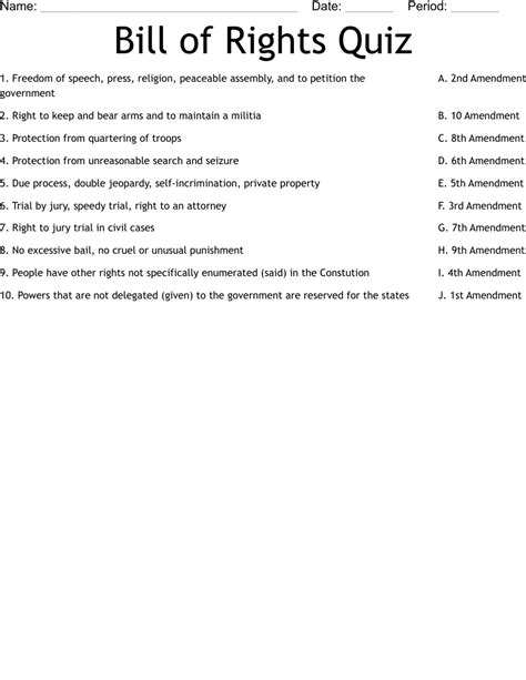 Take The Bill Of Rights Quiz Today