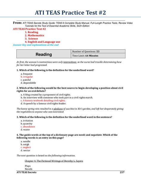 Teas Sample Test Pdf: Prepare With Free Study Resources