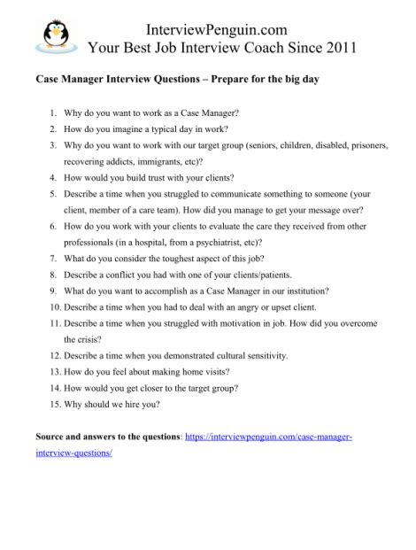 Top 20 Case Manager Interview Questions