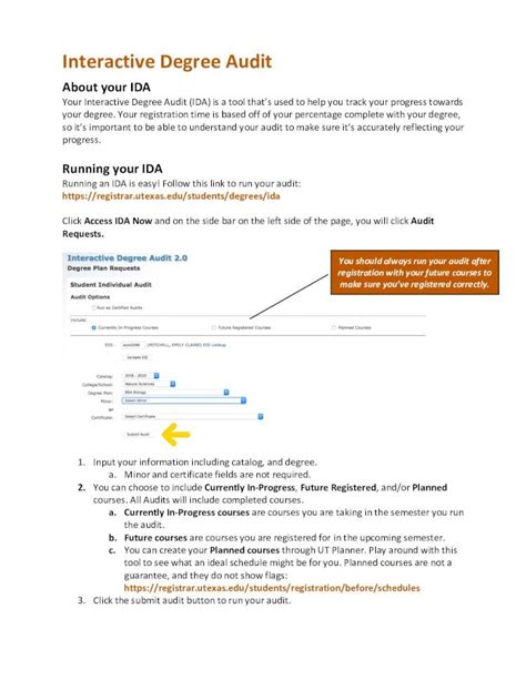 Ut Interactive Degree Audit Explained