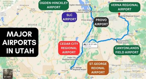 Utah Airports Map And Flight Information Guide