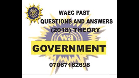 Waec 2018 Government Questions And Answers